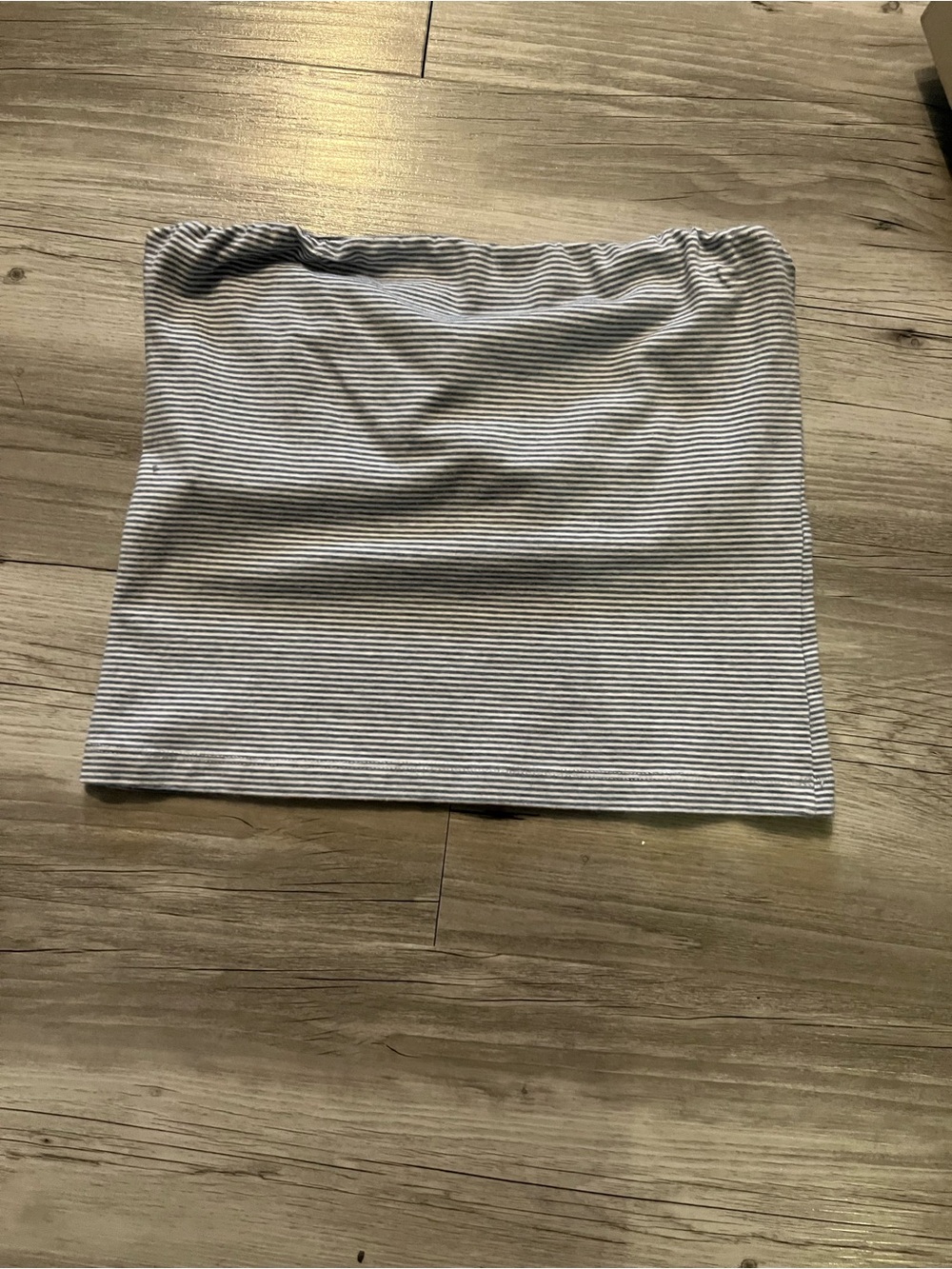 Striped Tube top-blue/White